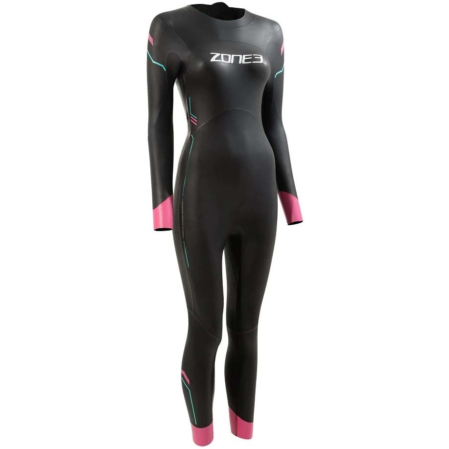 2026 Zone3 Womens Agile Swim Wetsuit WS21WAGI114 - Black / Pink / Turquoise